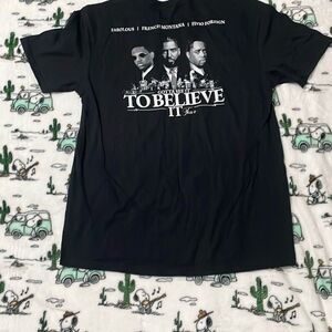 Unisex men’s women black short sleeve music tour cotton t shirt size large